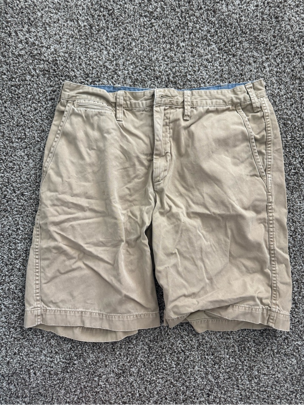 Ralph Lauren Beige Flat-Front Cotton Shorts